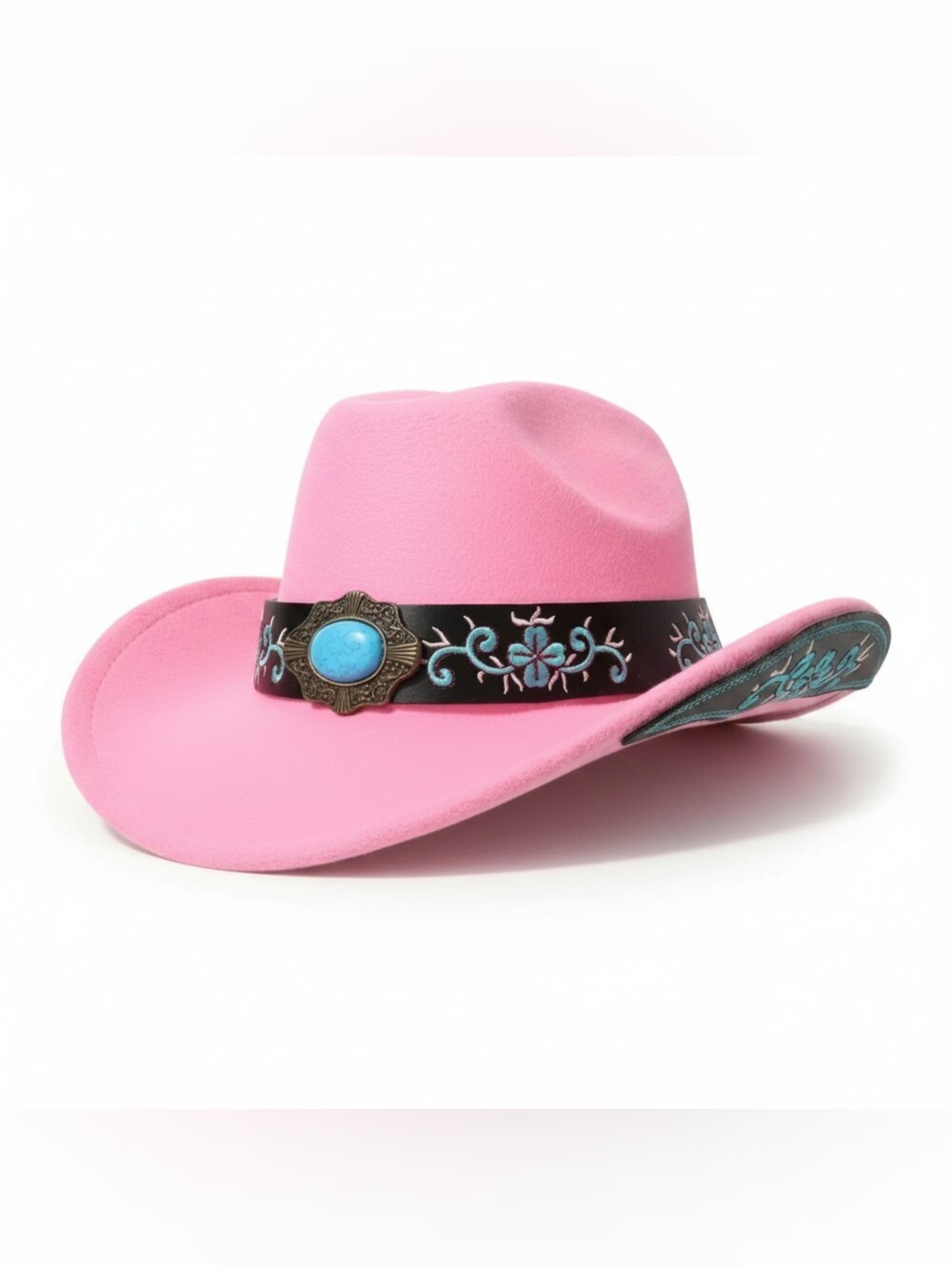 Light Pink Embroidered Western Cowgirl Cowboy Hat